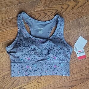 Reebok Heathered Gray Sports Bra with Colorful Specks